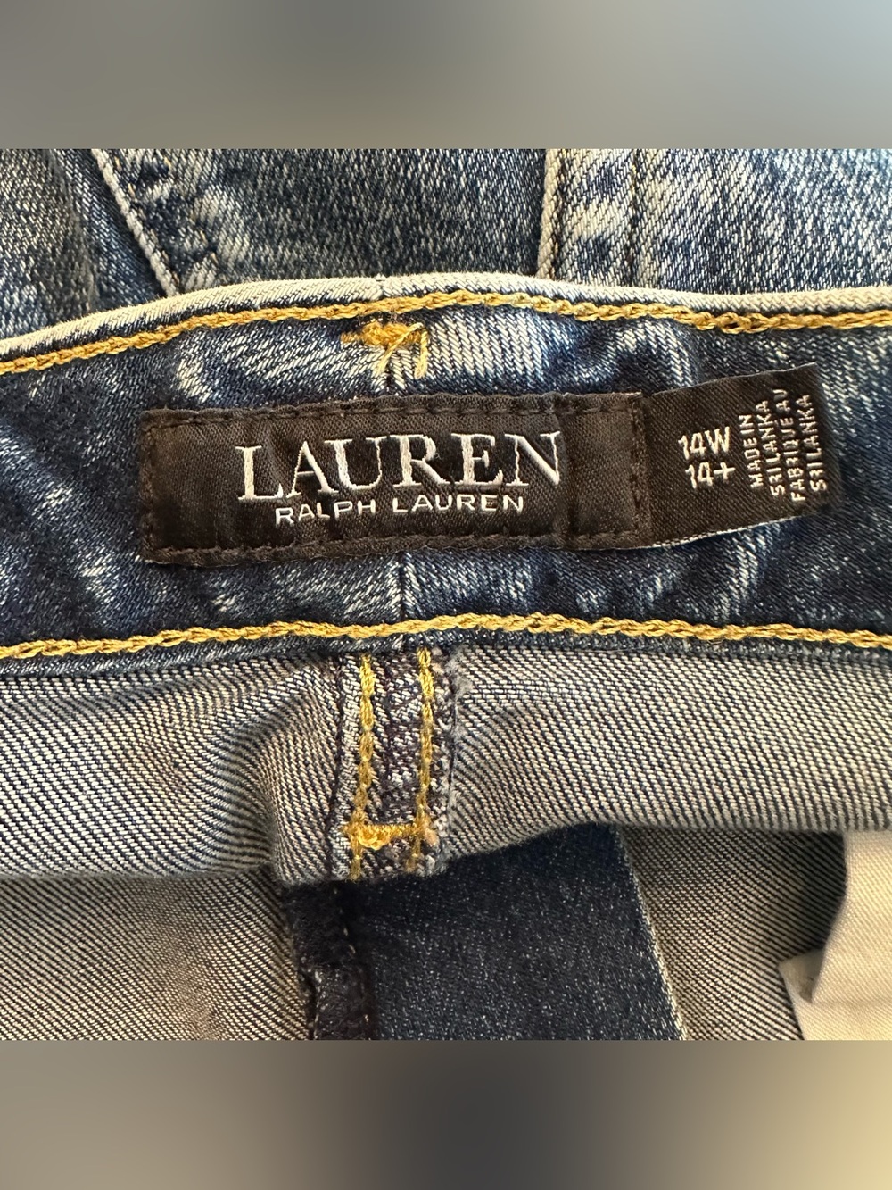 Lauren Ralph Lauren Blue Denim Jean Midi Pencil Skirt, Size 14W Classic Capsule - Picture 13 of 16